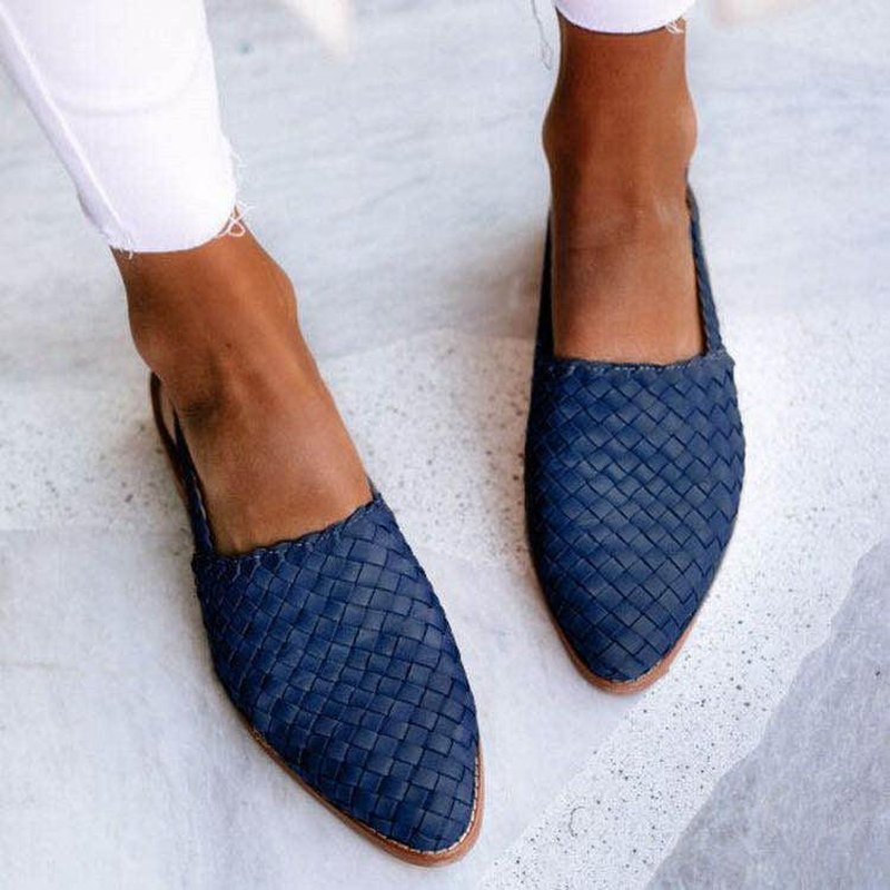 Navando | Gevlochten Slingback Sandaal Met Lage Hak