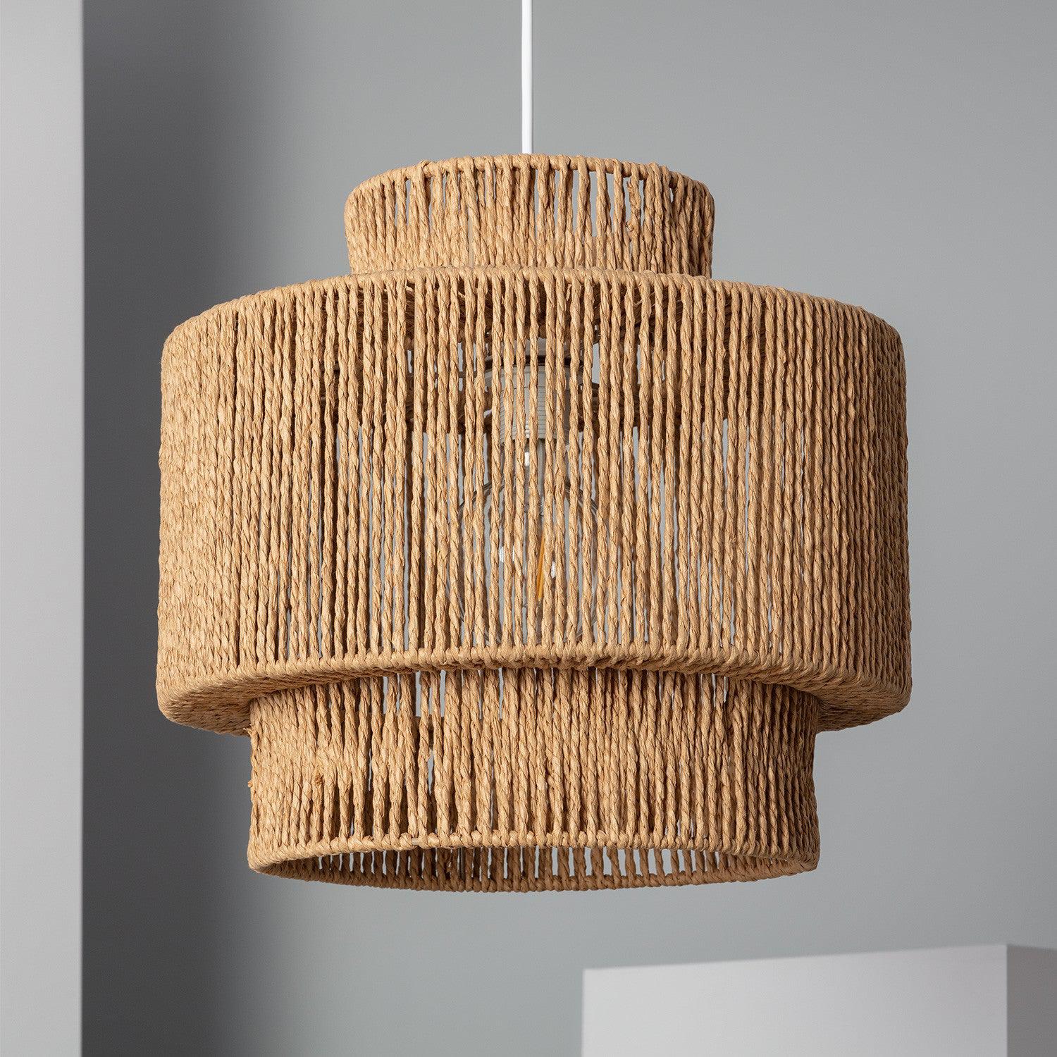 Rotan Hanglamp Ø 40cm Gevlochten Raffia E27 Natuurlijk Design | Sansoti