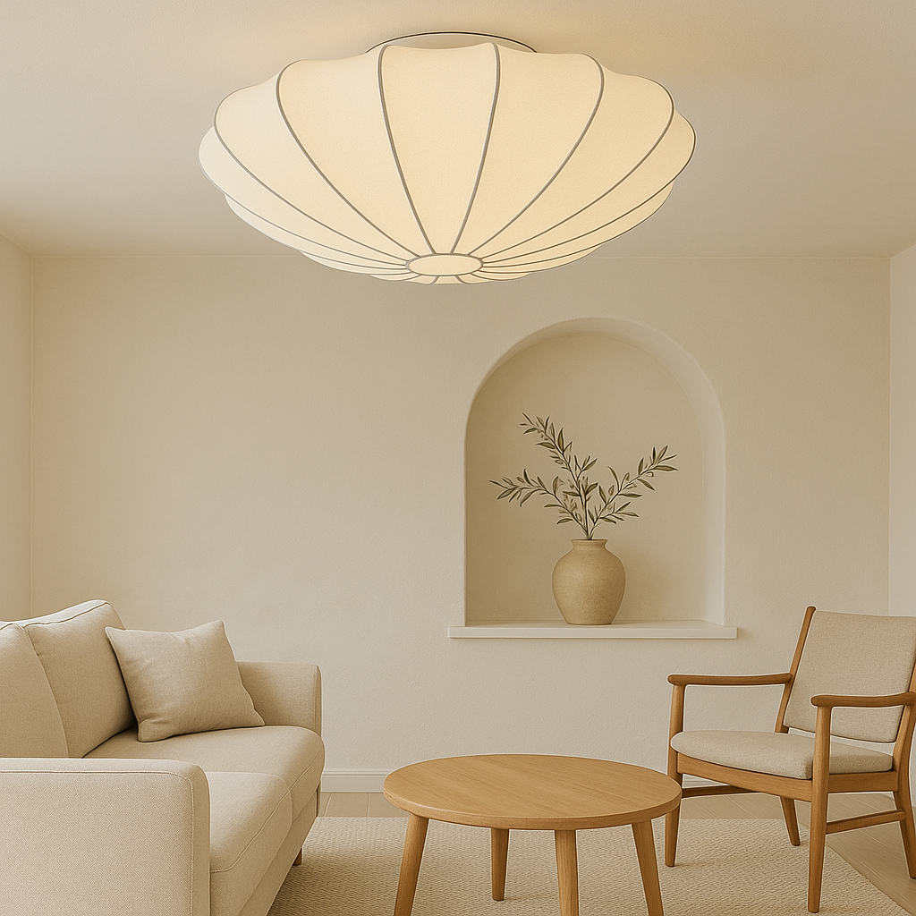 Ceiling Lamp Silk Fiber Ø40–80 cm Warm White Living Room Bedroom Ambient Light Modern Minimalist Hanging Fixture | Thomler