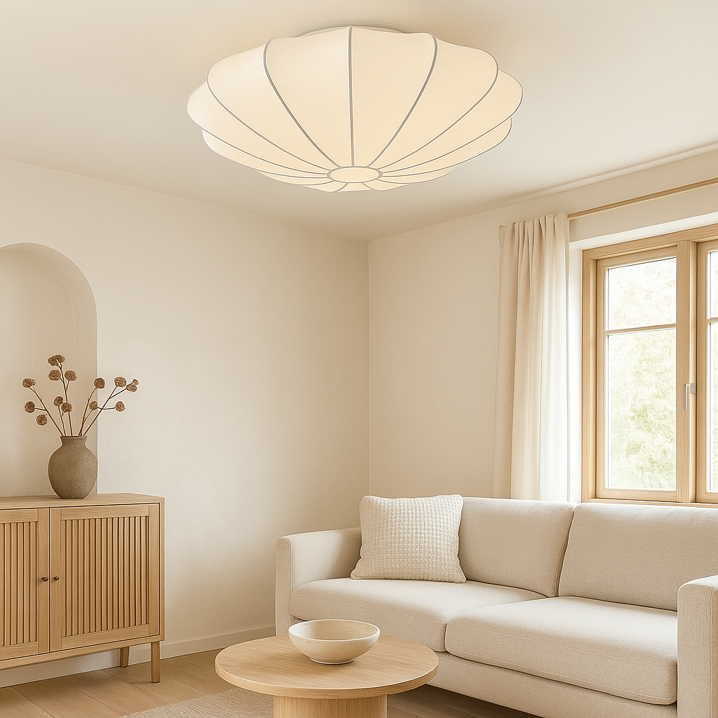 Ceiling Lamp Silk Fiber Ø40–80 cm Warm White Living Room Bedroom Ambient Light Modern Minimalist Hanging Fixture | Thomler