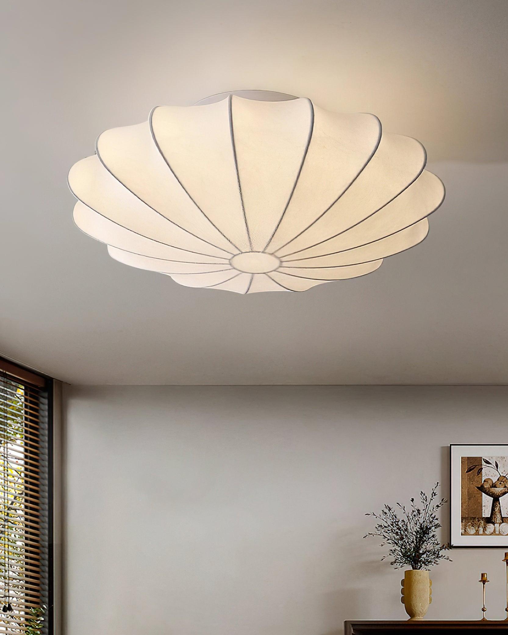 Ceiling Light Metal Silk 15.7 in White Indoor Living Room Bedroom Wall Mount Fixture Modern Decorative Lighting | Thomler