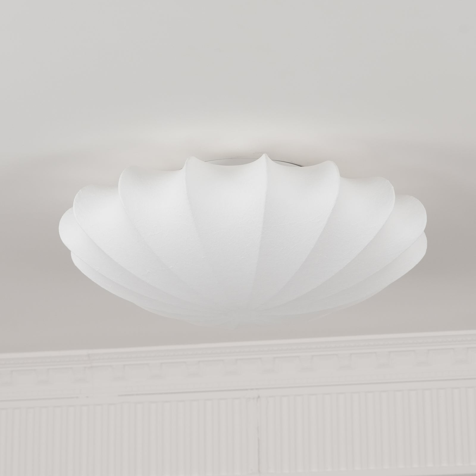 Ceiling Light Metal Silk 15.7 in White Indoor Living Room Bedroom Wall Mount Fixture Modern Decorative Lighting | Thomler