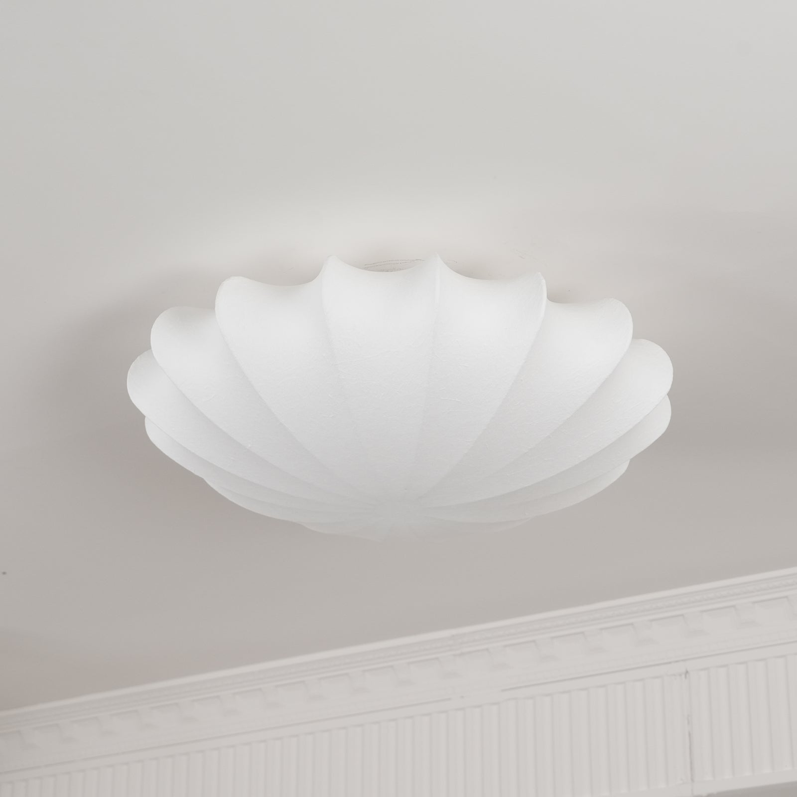 Ceiling Light Metal Silk 15.7 in White Indoor Living Room Bedroom Wall Mount Fixture Modern Decorative Lighting | Thomler