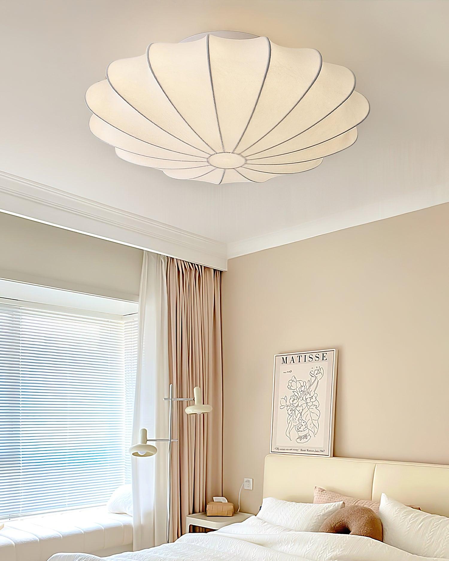 Ceiling Light Metal Silk 15.7 in White Indoor Living Room Bedroom Wall Mount Fixture Modern Decorative Lighting | Thomler