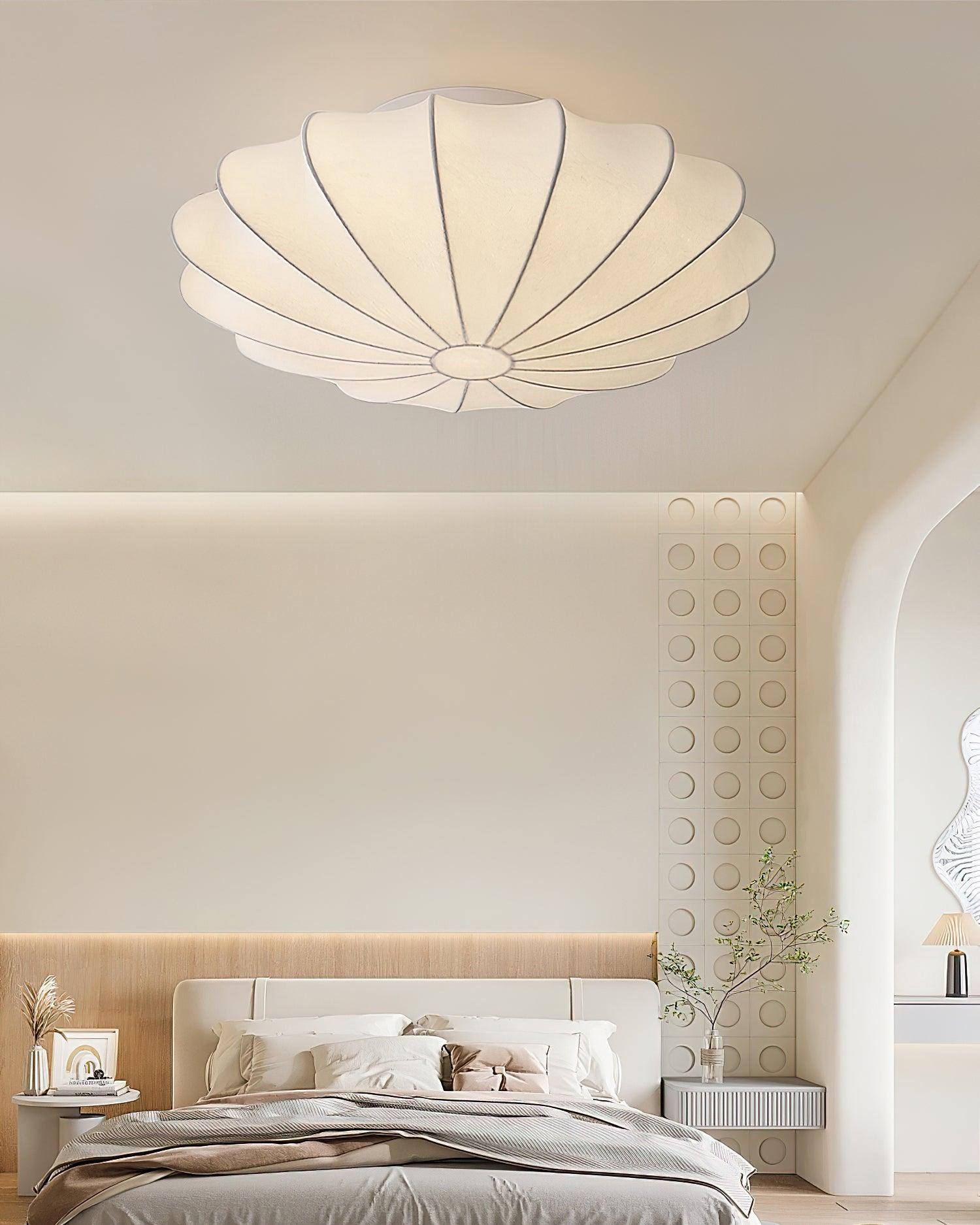 Ceiling Light Metal Silk 15.7 in White Indoor Living Room Bedroom Wall Mount Fixture Modern Decorative Lighting | Thomler