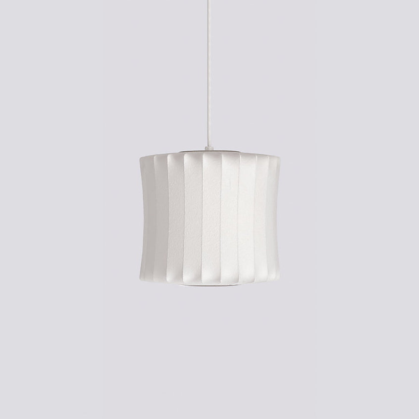 Bubble Silk Pendant Light 19.7 in White Ceiling Dining Room Modern Hanging Lamp | Thomler