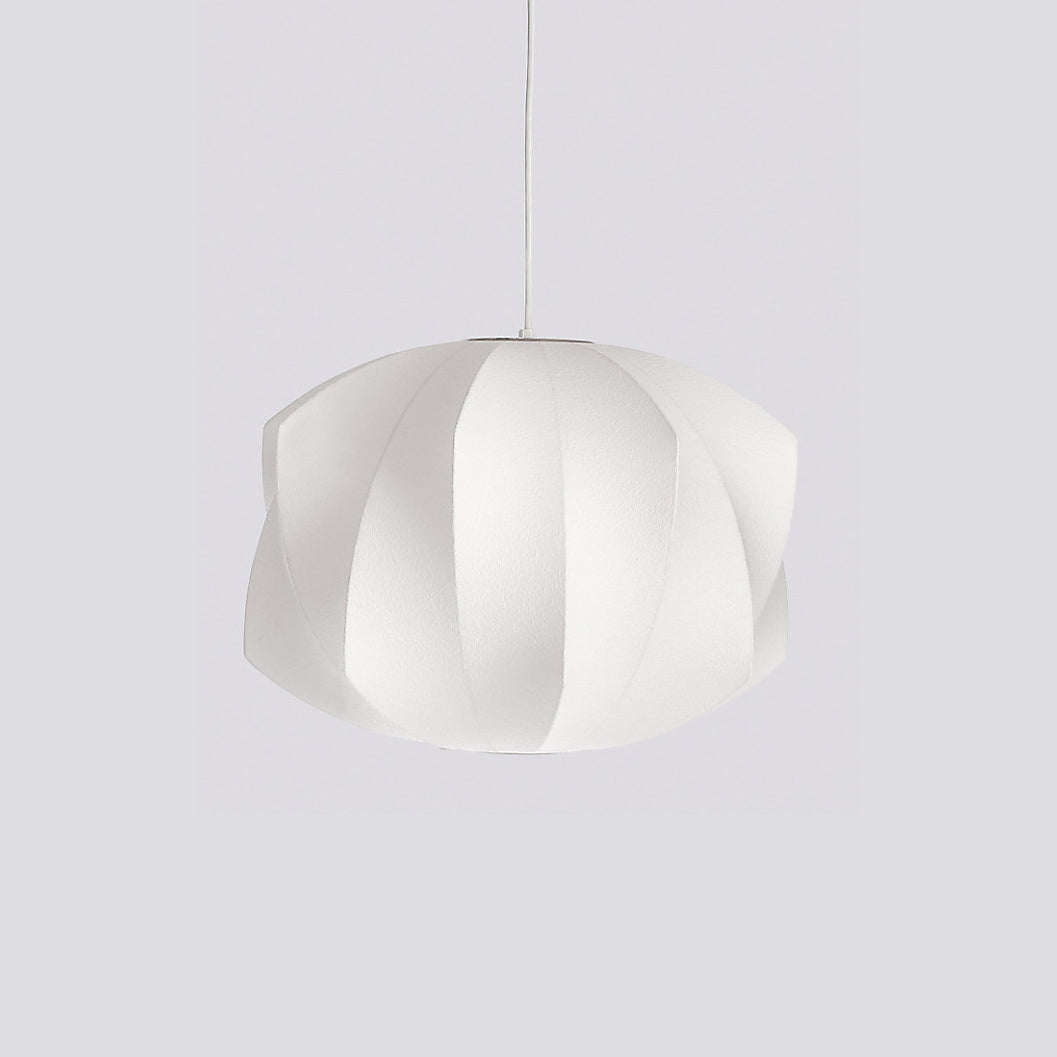 Bubble Silk Pendant Light 19.7 in White Ceiling Dining Room Modern Hanging Lamp | Thomler