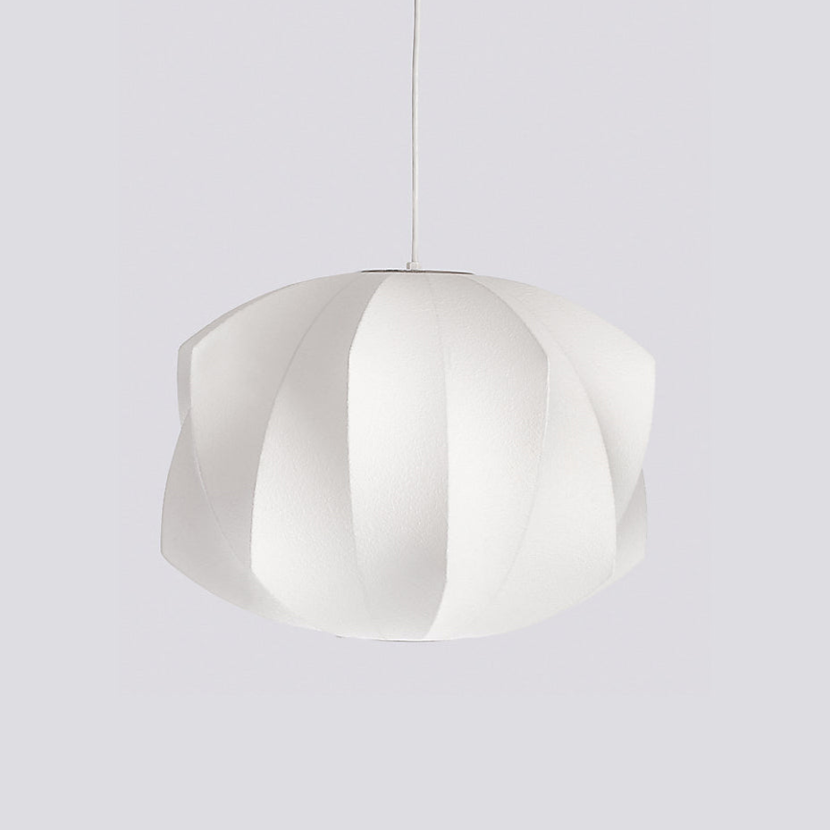 Bubble Silk Pendant Light 19.7 in White Ceiling Dining Room Modern Hanging Lamp | Thomler