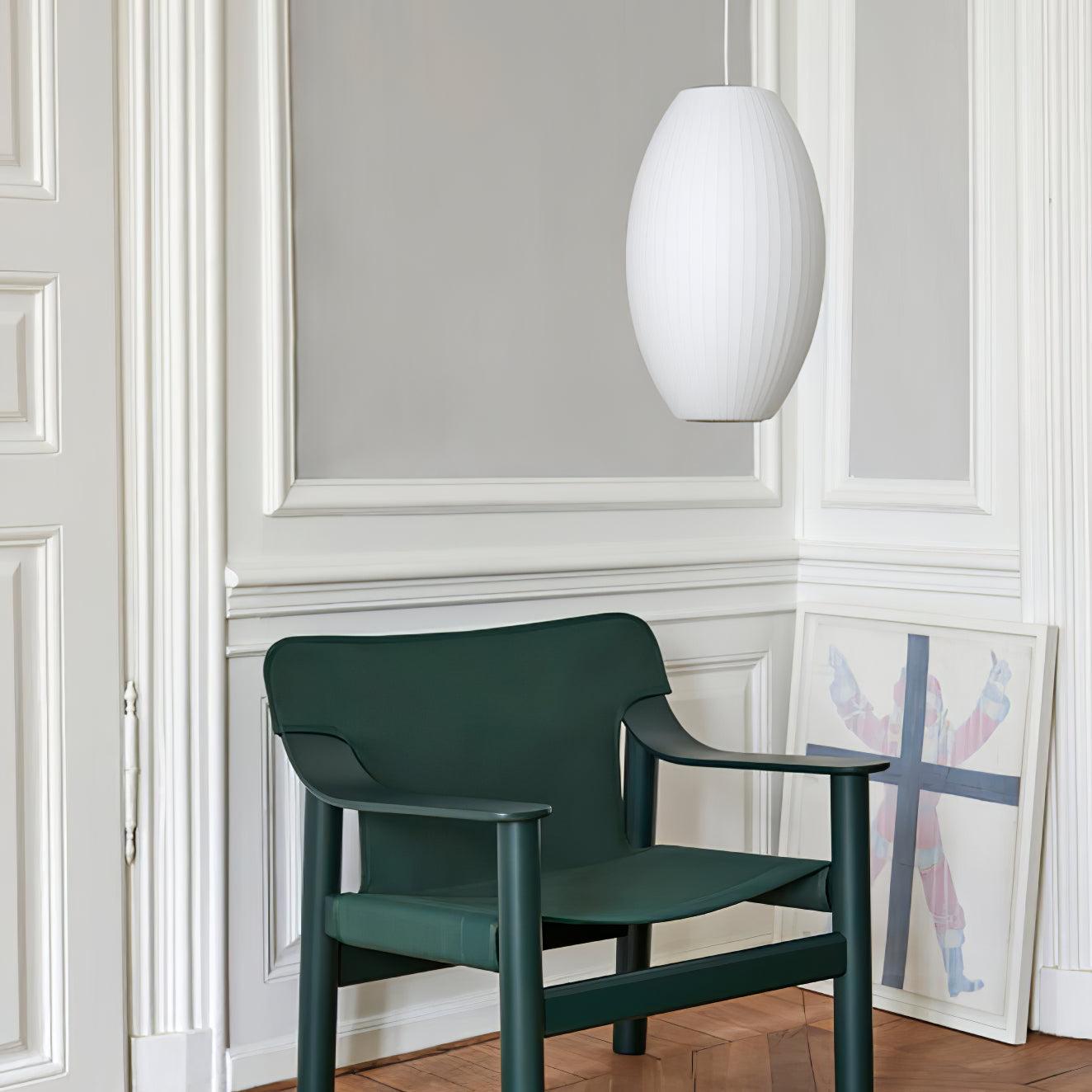 Bubble Silk Pendant Light 19.7 in White Ceiling Dining Room Modern Hanging Lamp | Thomler