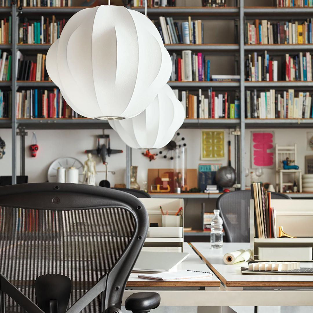 Bubble Silk Pendant Light 19.7 in White Ceiling Dining Room Modern Hanging Lamp | Thomler