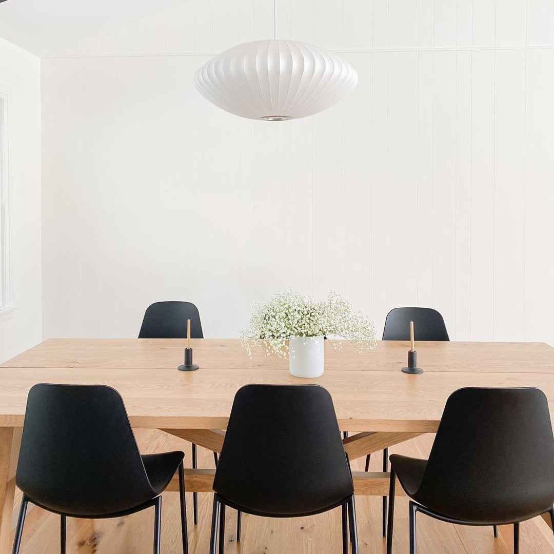 Bubble Silk Pendant Light 19.7 in White Ceiling Dining Room Modern Hanging Lamp | Thomler