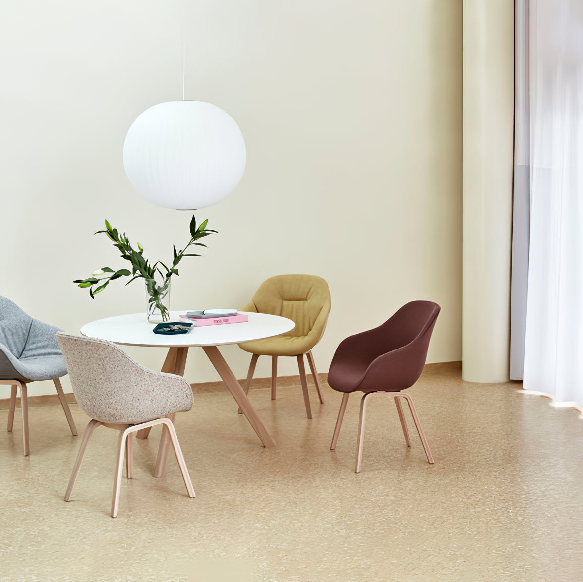 Bubble Silk Pendant Light 19.7 in White Ceiling Dining Room Modern Hanging Lamp | Thomler