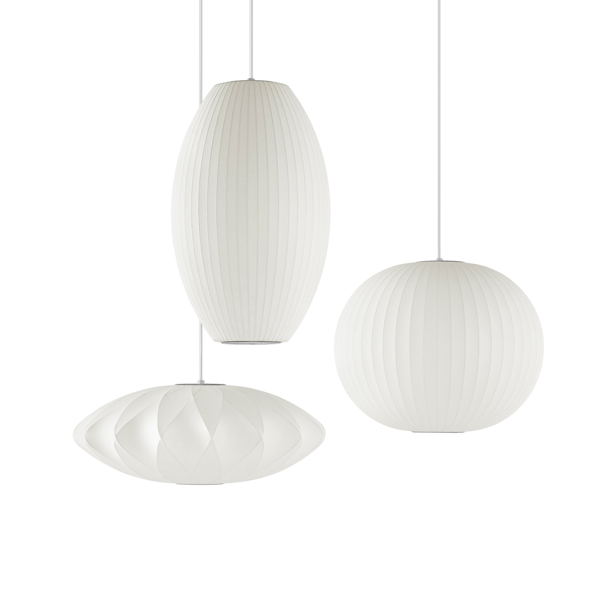 Bubble Silk Pendant Light 19.7 in White Ceiling Dining Room Modern Hanging Lamp | Thomler
