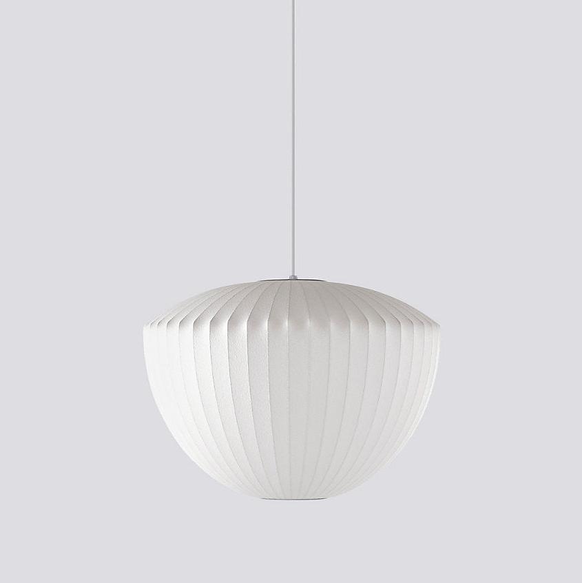 Bubble Silk Pendant Light 19.7 in White Ceiling Dining Room Modern Hanging Lamp | Thomler