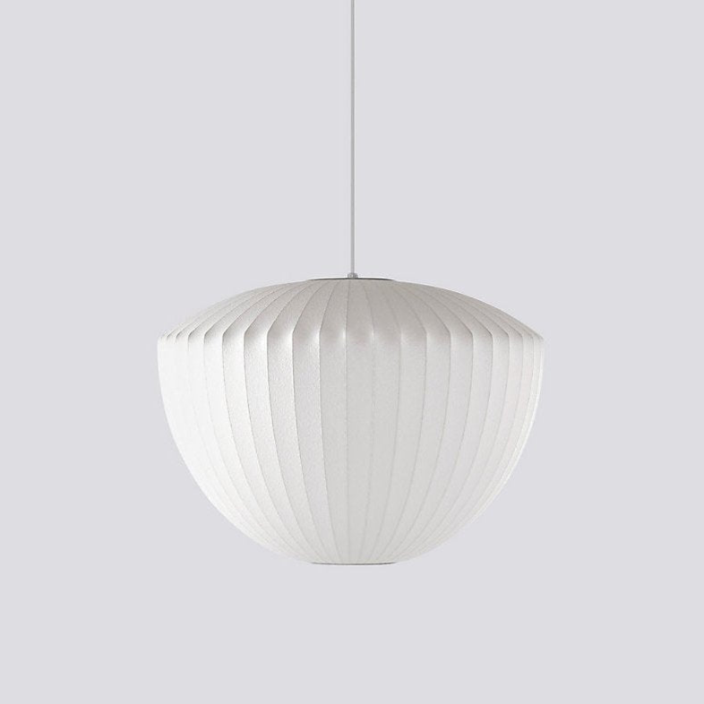 Bubble Silk Pendant Light 19.7 in White Ceiling Dining Room Modern Hanging Lamp | Thomler
