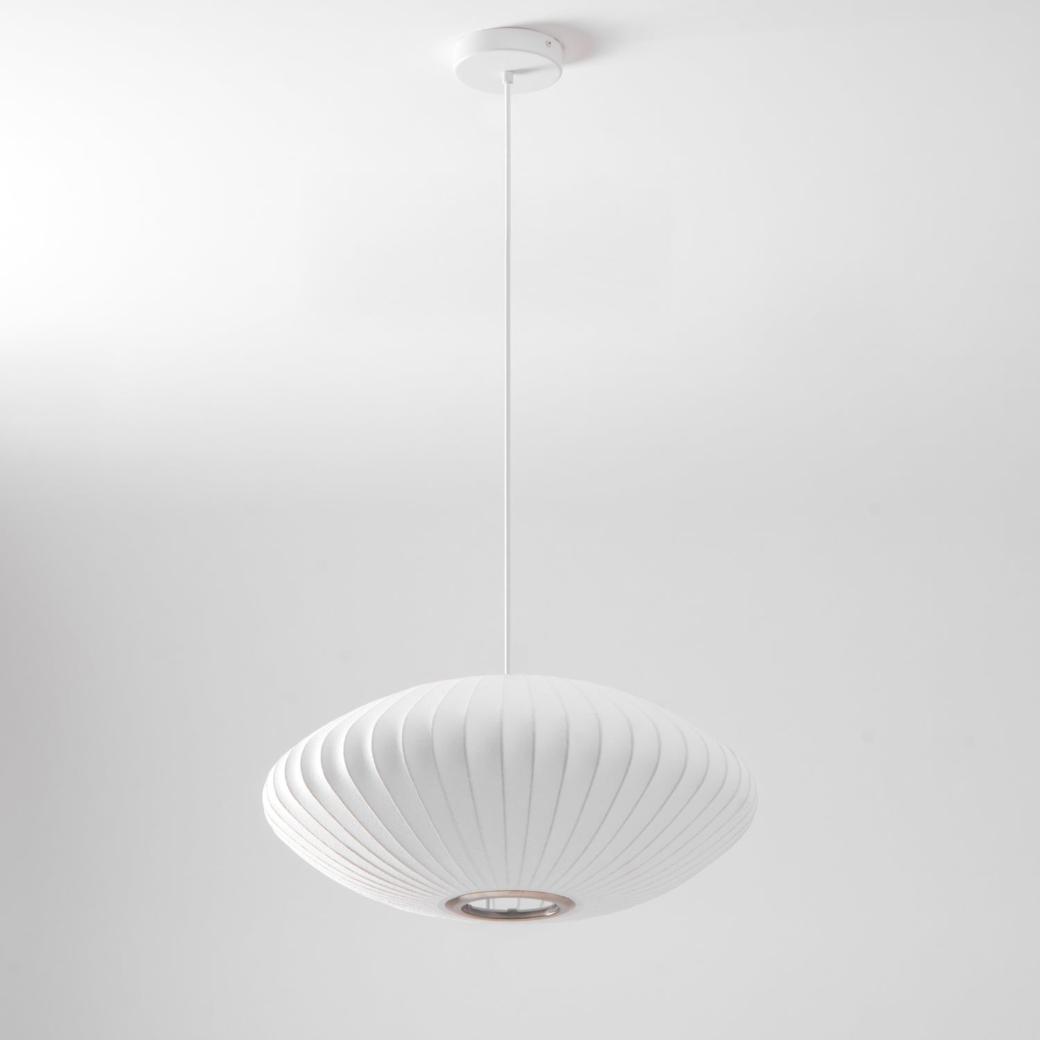 Bubble Silk Pendant Light 19.7 in White Ceiling Dining Room Modern Hanging Lamp | Thomler