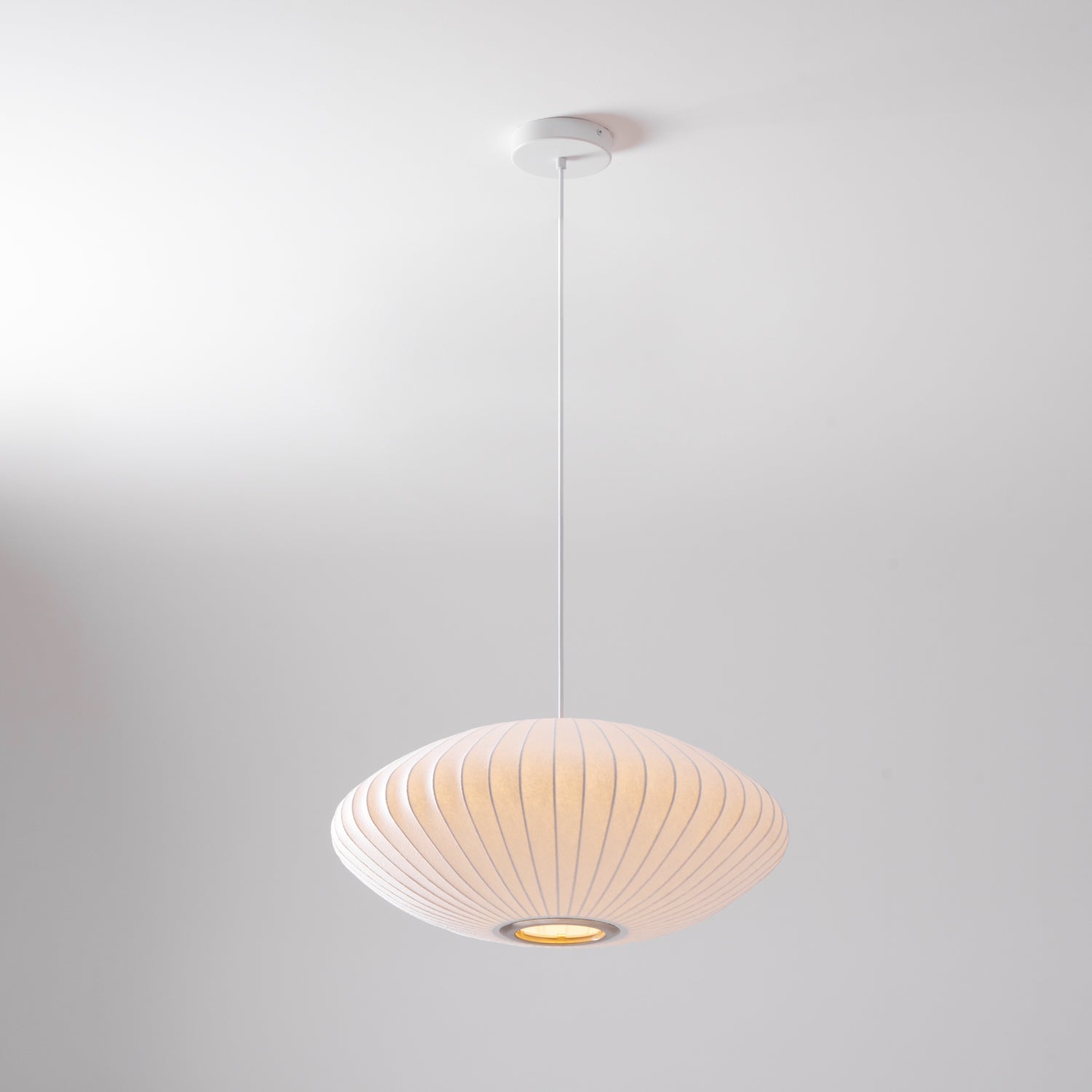 Bubble Silk Pendant Light 19.7 in White Ceiling Dining Room Modern Hanging Lamp | Thomler