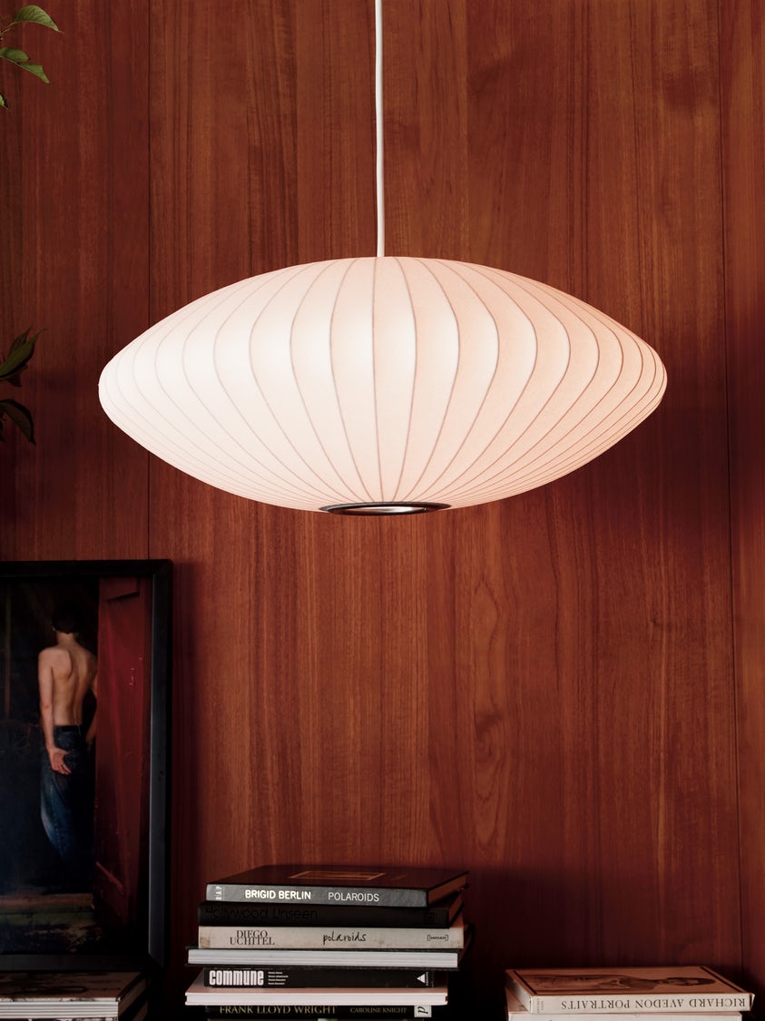 Bubble Silk Pendant Light 19.7 in White Ceiling Dining Room Modern Hanging Lamp | Thomler