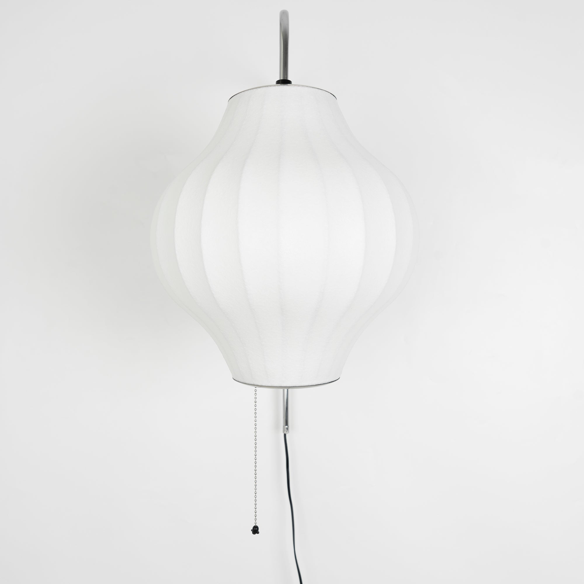 Wall Lamp Walnut Opal Shade 40.0 cm White Bedroom Living Room Plug In Reading Light Japandi Mid Century Accent Lighting | Thomler