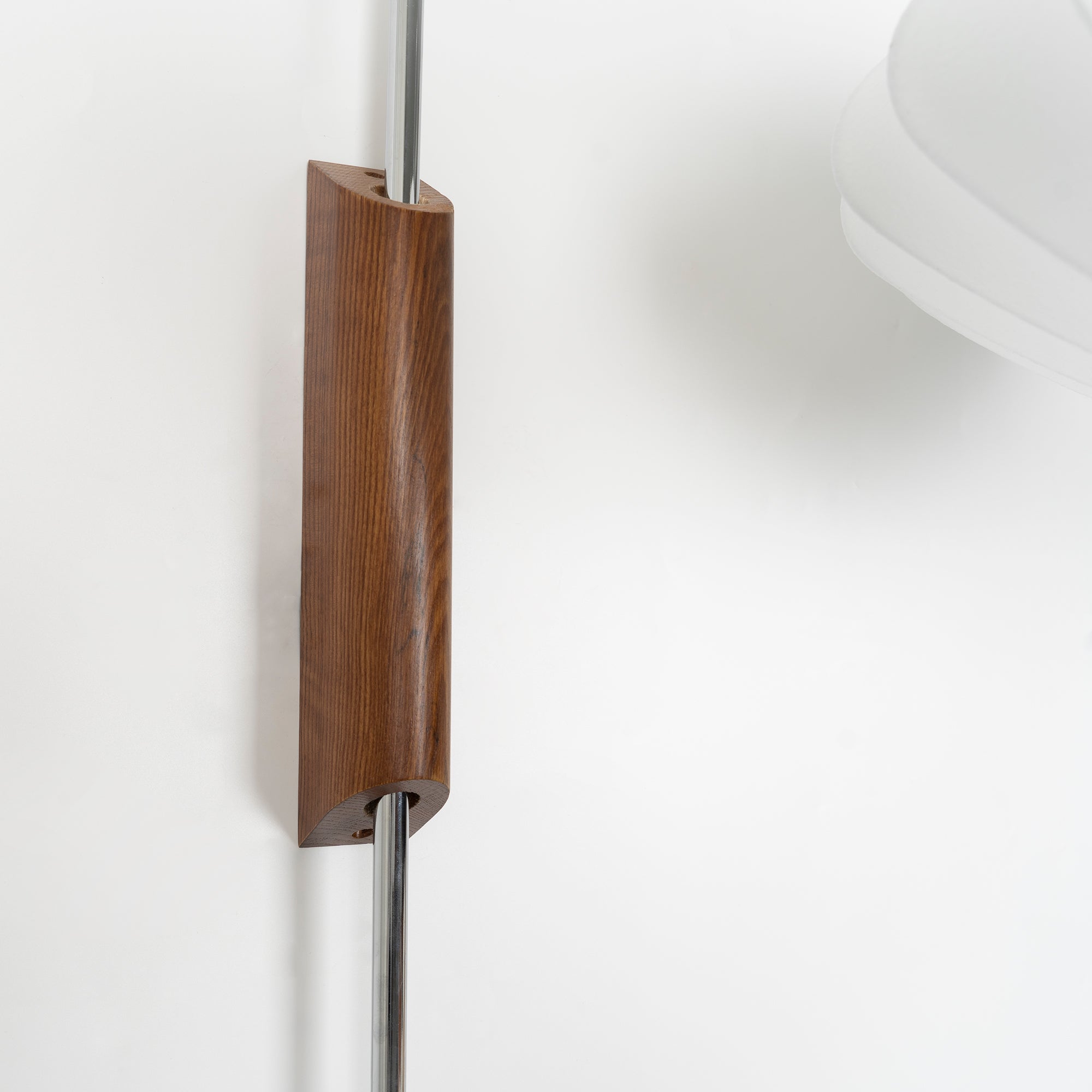 Wall Lamp Walnut Opal Shade 40.0 cm White Bedroom Living Room Plug In Reading Light Japandi Mid Century Accent Lighting | Thomler