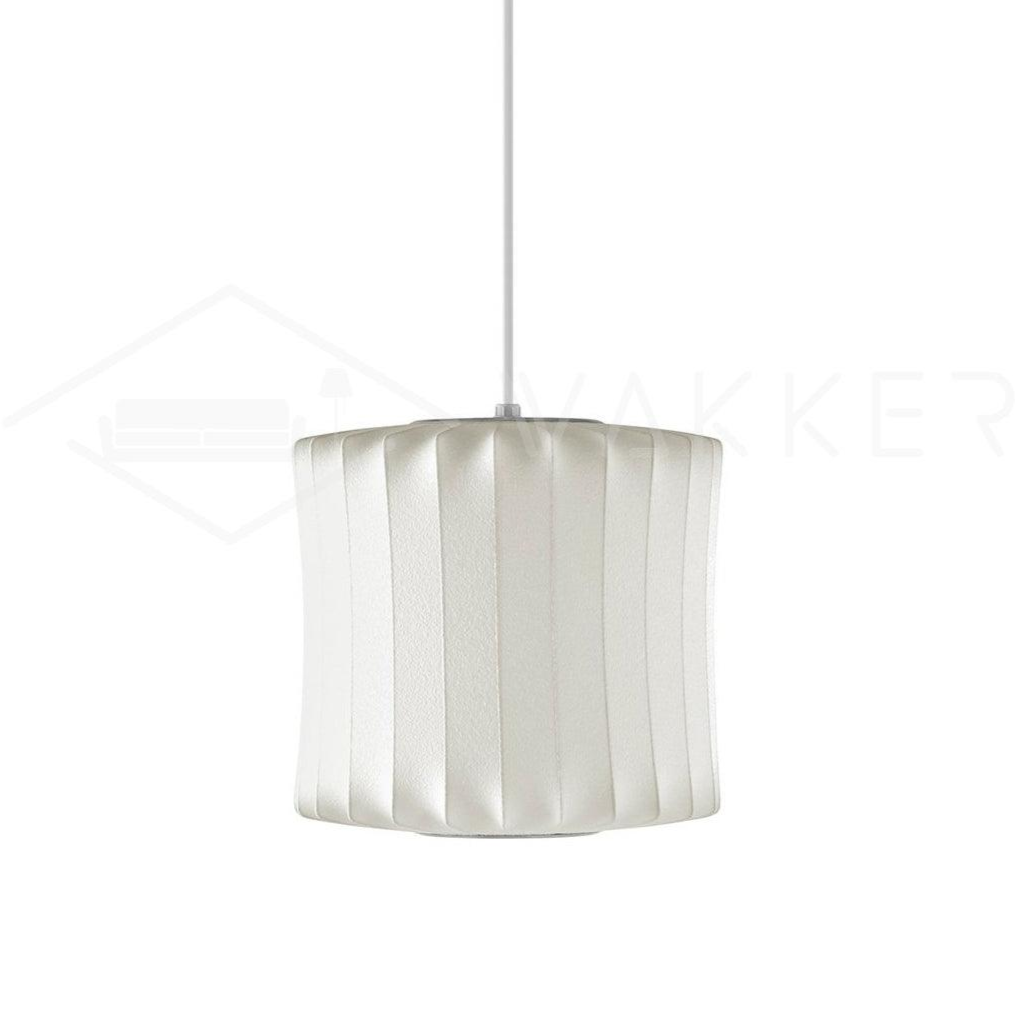 Bubble Silk Pendant Light 19.7 in White Ceiling Dining Room Modern Hanging Lamp | Thomler