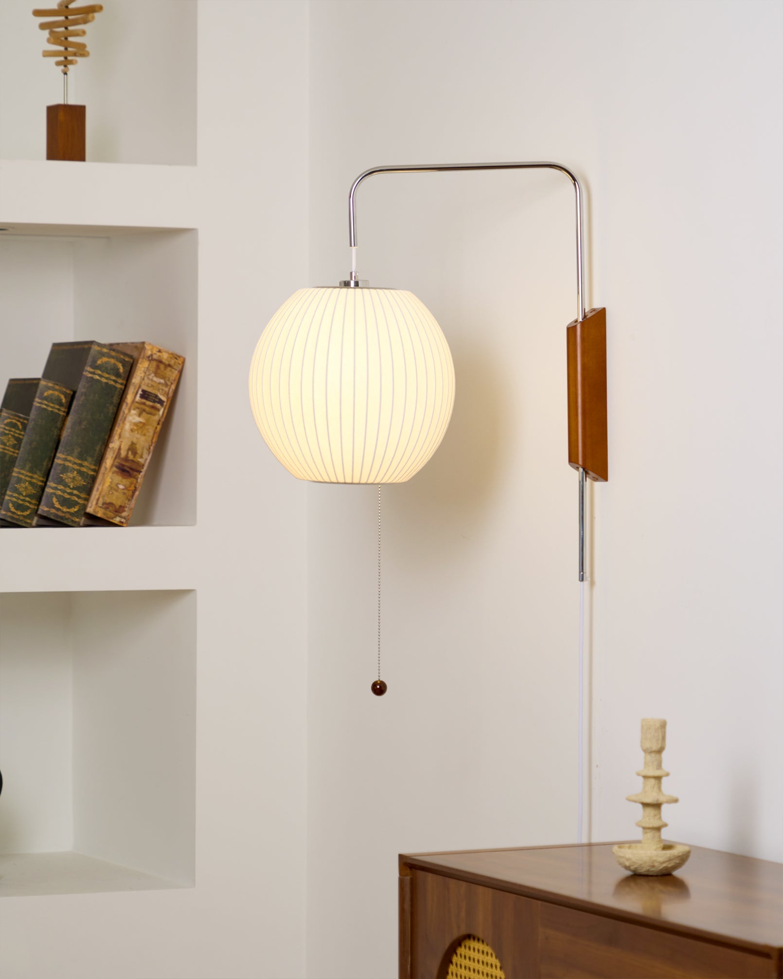 Wall Lamp Polymer Steel 11 in x 15.8 in Walnut Indoor Reading Bedroom Accent Lighting | Thomler