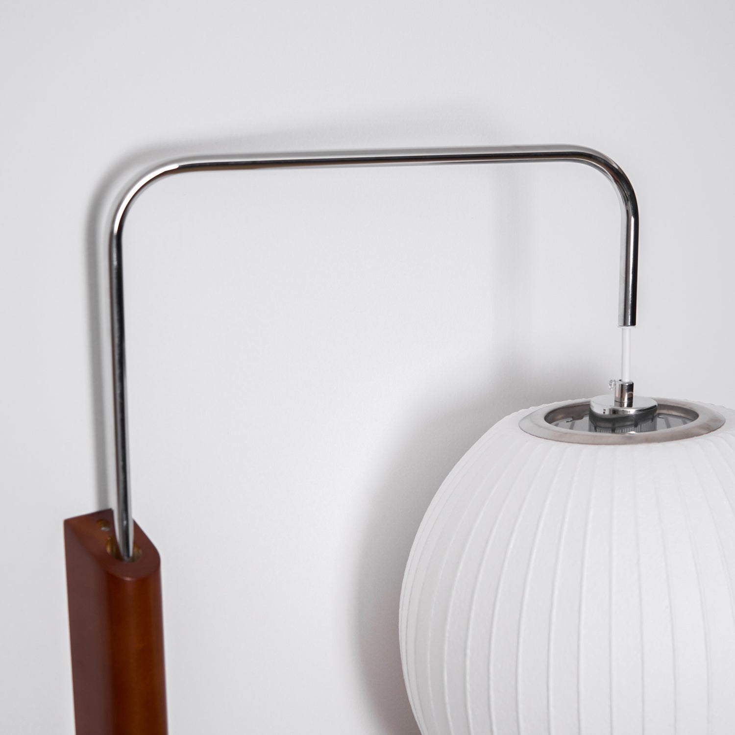 Wall Lamp Walnut Opal Shade 40.0 cm White Bedroom Living Room Plug In Reading Light Japandi Mid Century Accent Lighting | Thomler