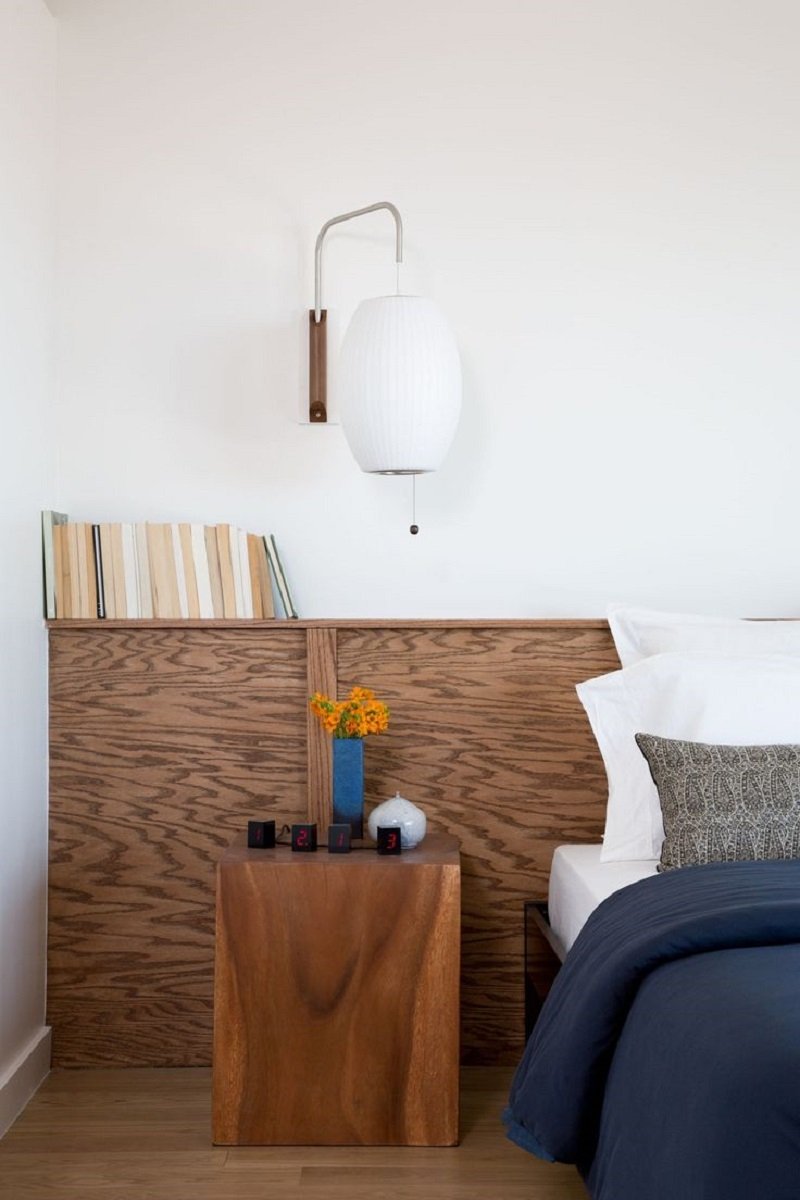 Wall Lamp Walnut Opal Shade 40.0 cm White Bedroom Living Room Plug In Reading Light Japandi Mid Century Accent Lighting | Thomler