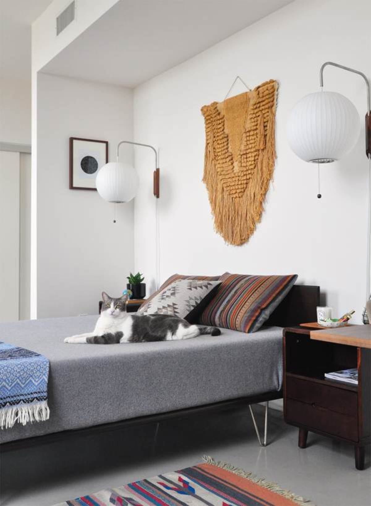 Wall Lamp Walnut Opal Shade 40.0 cm White Bedroom Living Room Plug In Reading Light Japandi Mid Century Accent Lighting | Thomler