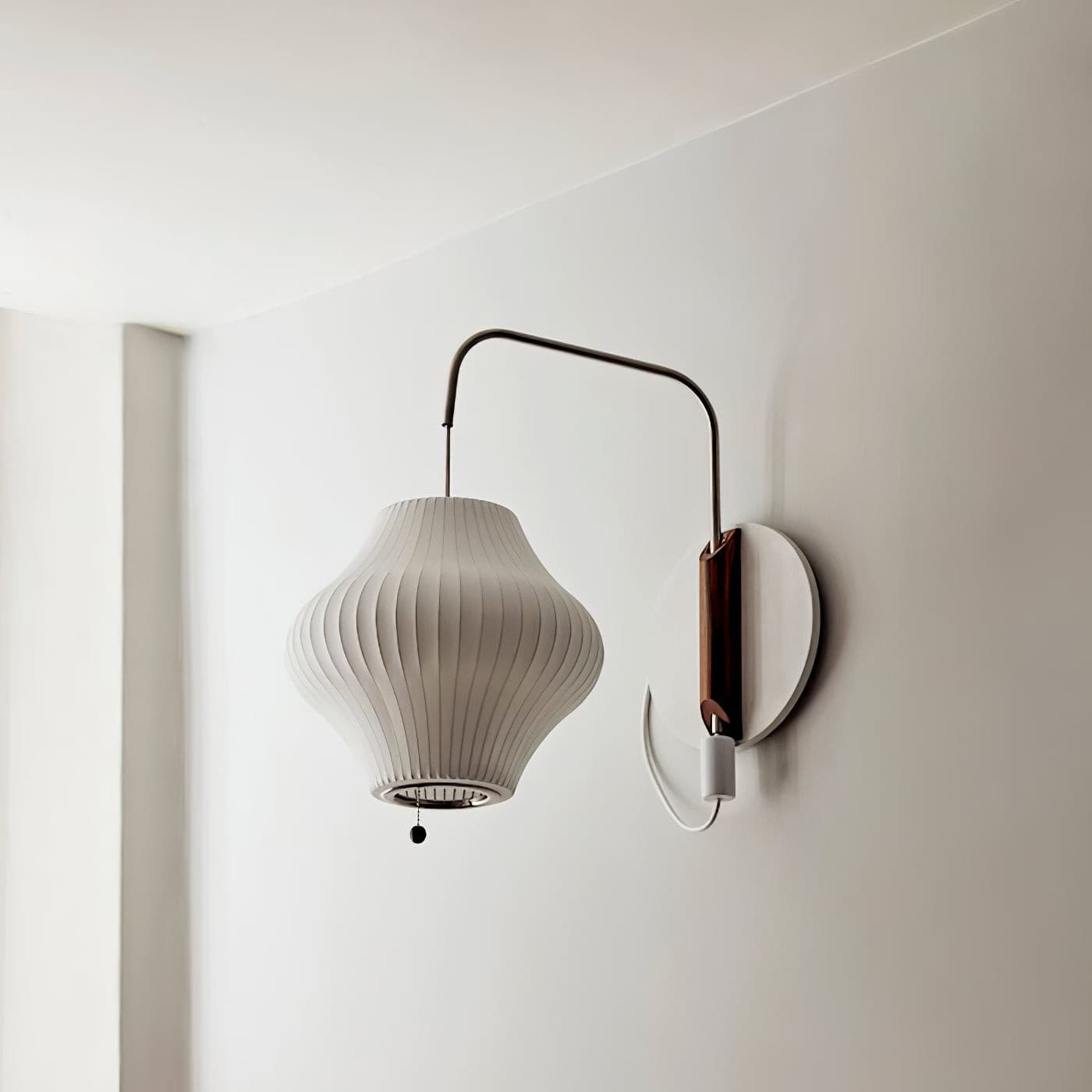 Wall Lamp Polymer Steel 11 in x 15.8 in Walnut Indoor Reading Bedroom Accent Lighting | Thomler