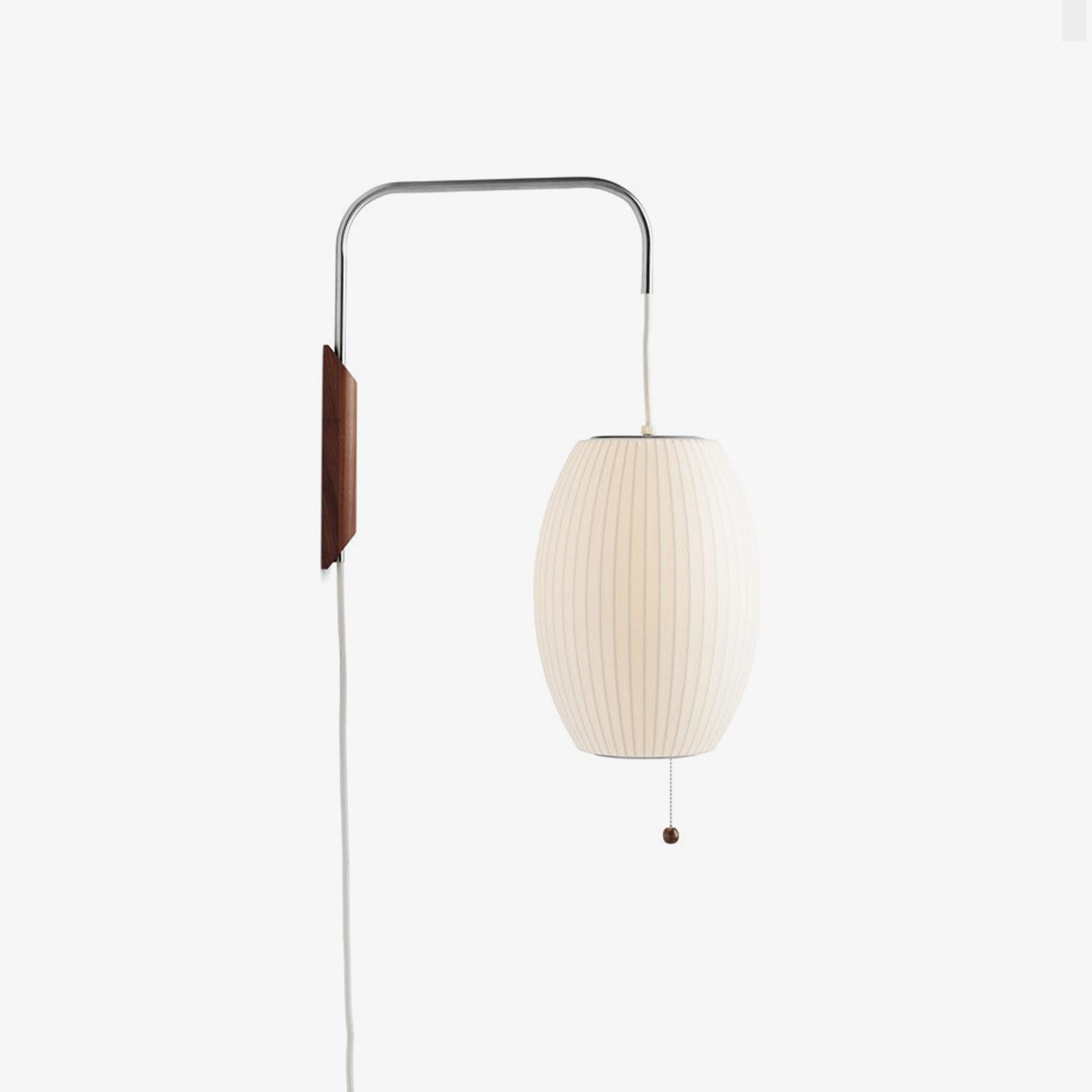 Ball Wall Sconce Swivel LED 15.7 in Chrome Walnut Indoor Lighting Adjustable Plug Cord | Thomler