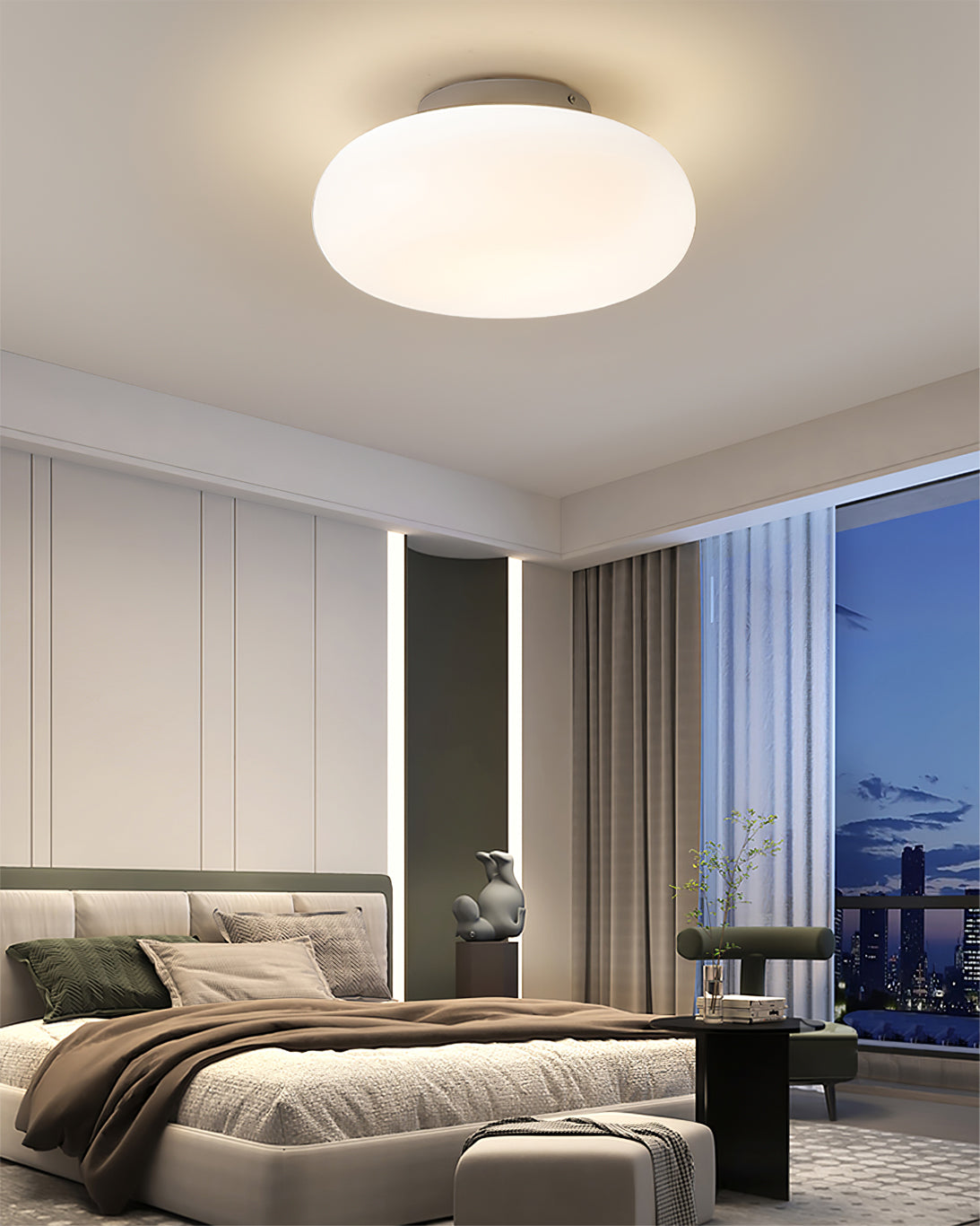 Ceiling Light Metal LED 7.9 in White Indoor Modern Living Room Bedroom Fixture | Thomler