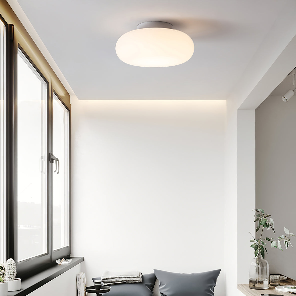 Ceiling Light Metal LED 7.9 in White Indoor Modern Living Room Bedroom Fixture | Thomler