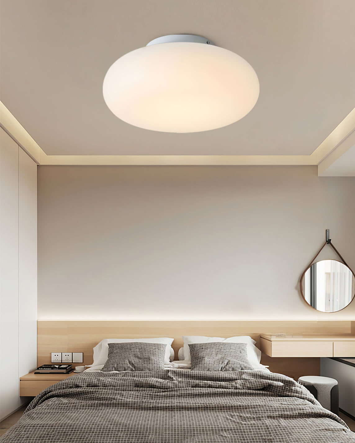 Ceiling Light Metal LED 7.9 in White Indoor Modern Living Room Bedroom Fixture | Thomler