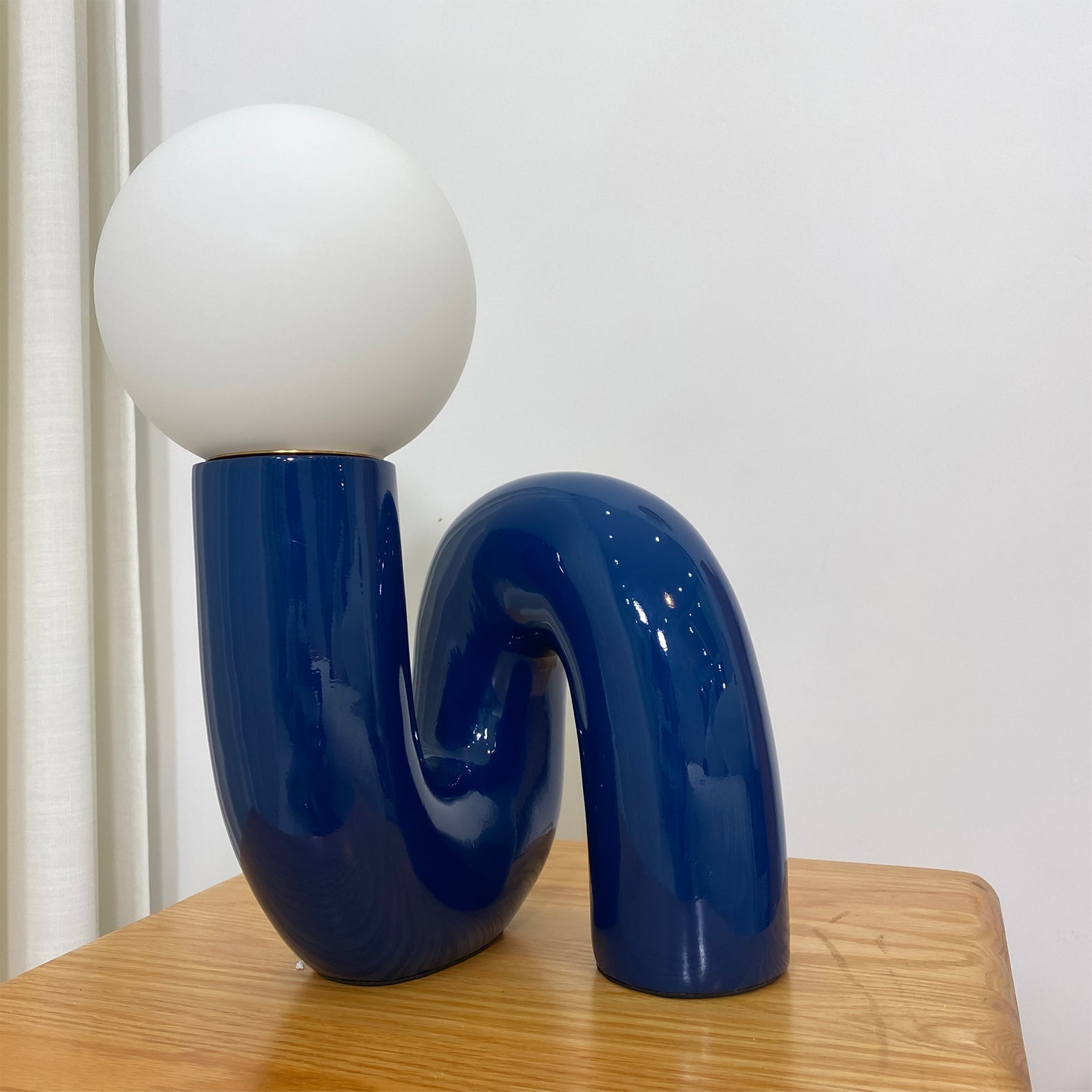 Table Lamp Glass Spiral 10.2 in Indoor Pink Blue White Dark Red Decorative LED Accent Light | Thomler