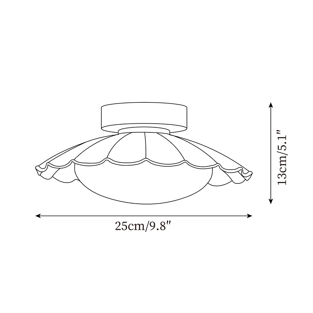 Ceiling Light Metal 9.8 in x 5.1 in Warm White LED Brown Beige White Walnut Living Room Bedroom Fixture | Thomler