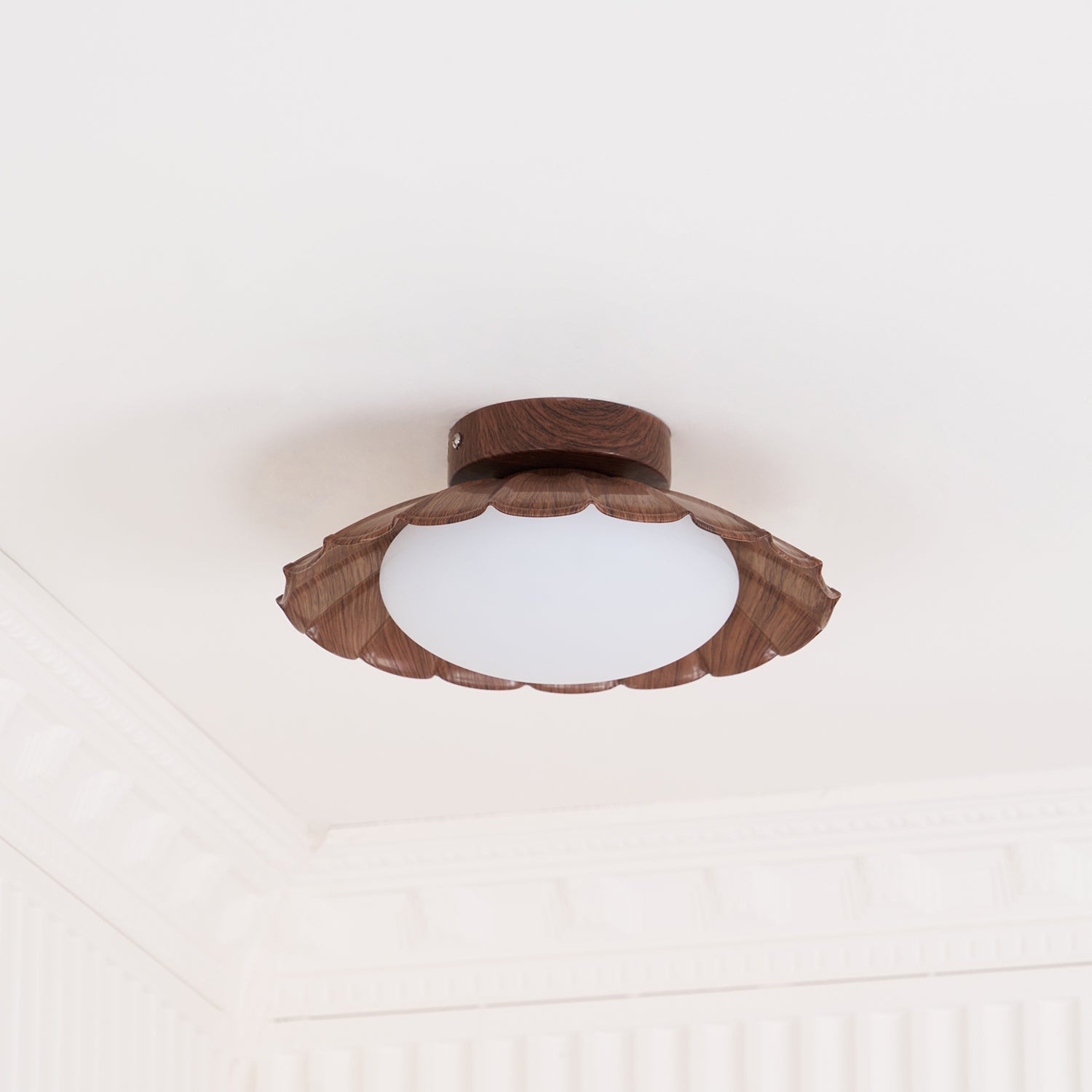 Ceiling Light Metal PE 9.8 in Flush Mount Bedroom Living Room Soft Ambient Lighting Scalloped Modern Indoor Fixture | Thomler