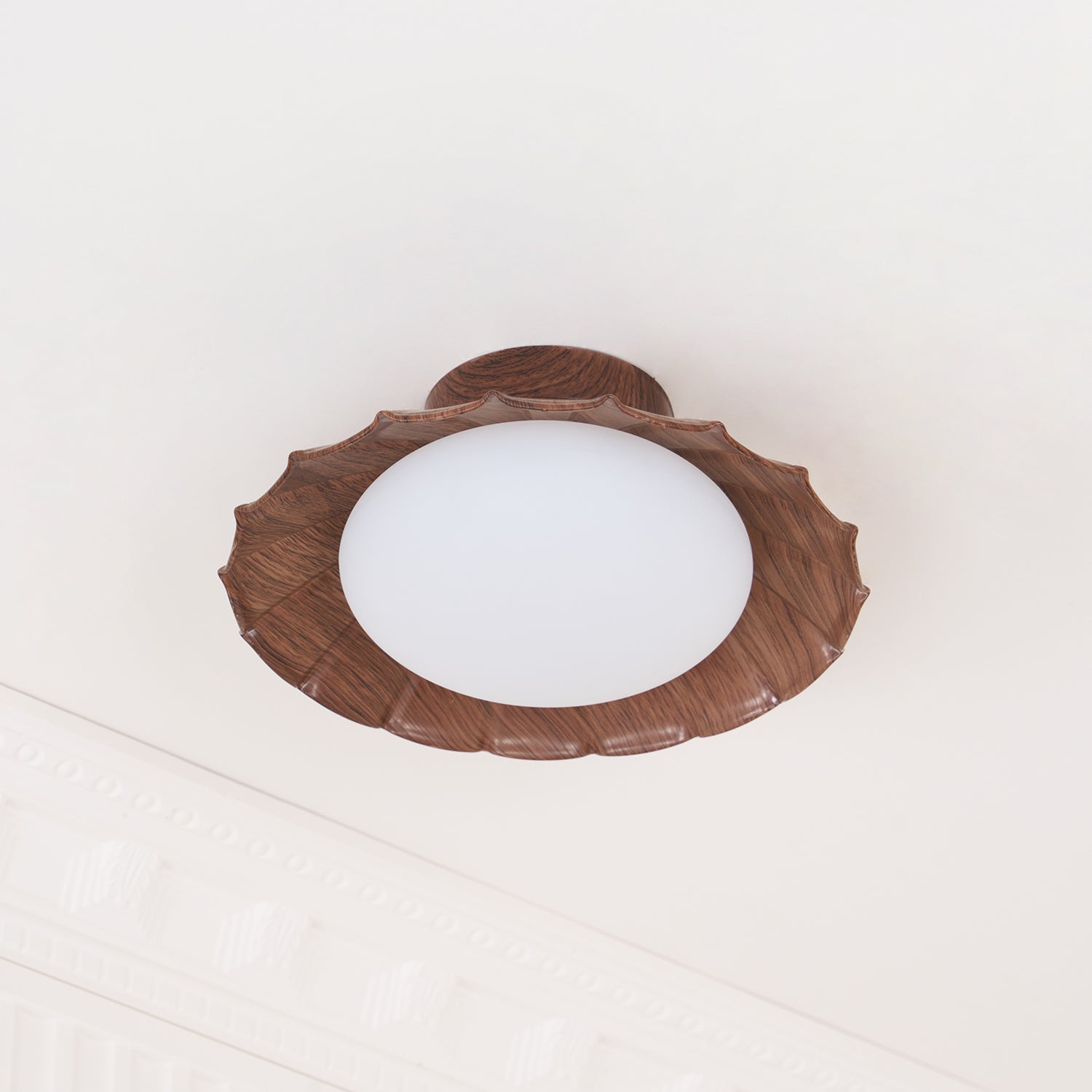 Ceiling Light Metal PE 9.8 in Flush Mount Bedroom Living Room Soft Ambient Lighting Scalloped Modern Indoor Fixture | Thomler