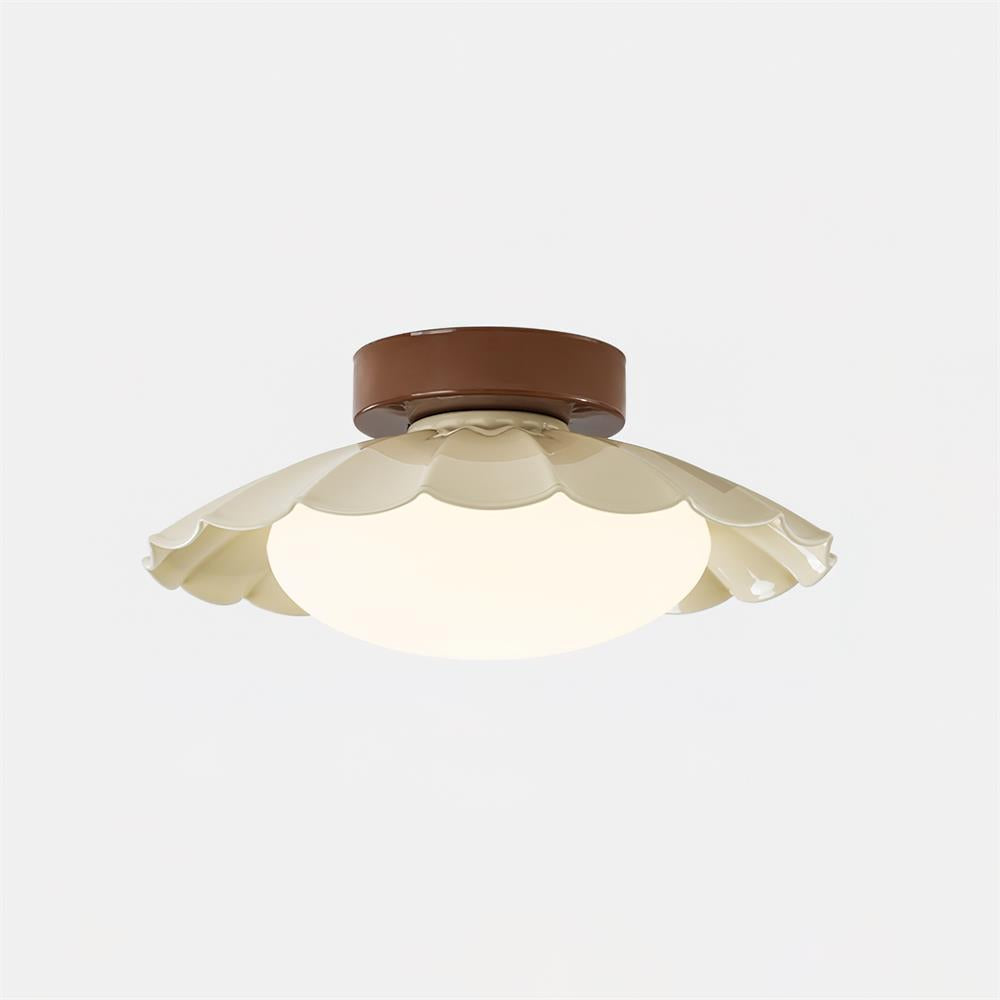 Ceiling Light Metal PE 9.8 in Flush Mount Bedroom Living Room Soft Ambient Lighting Scalloped Modern Indoor Fixture | Thomler