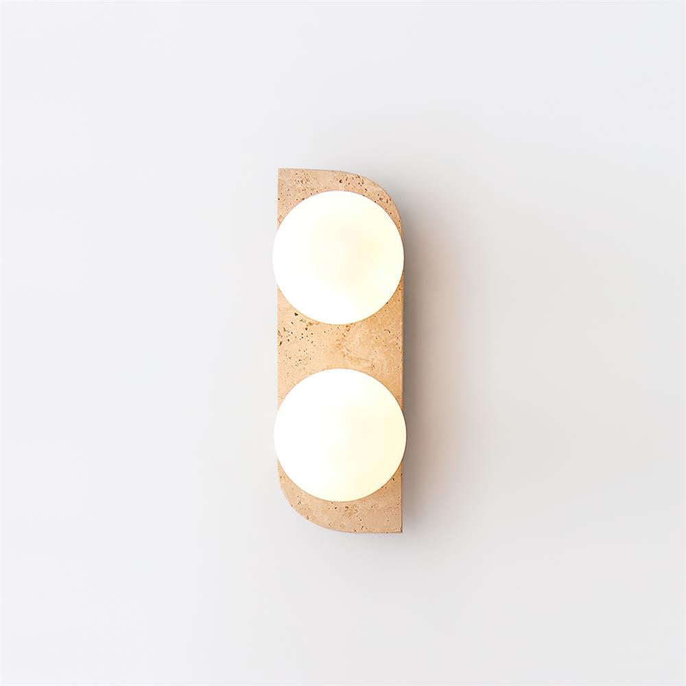 Wall Lamp Travertine Glass G9 Beige Living Room Hallway Bathroom Minimalist Japandi Ambient Lighting | Thomler