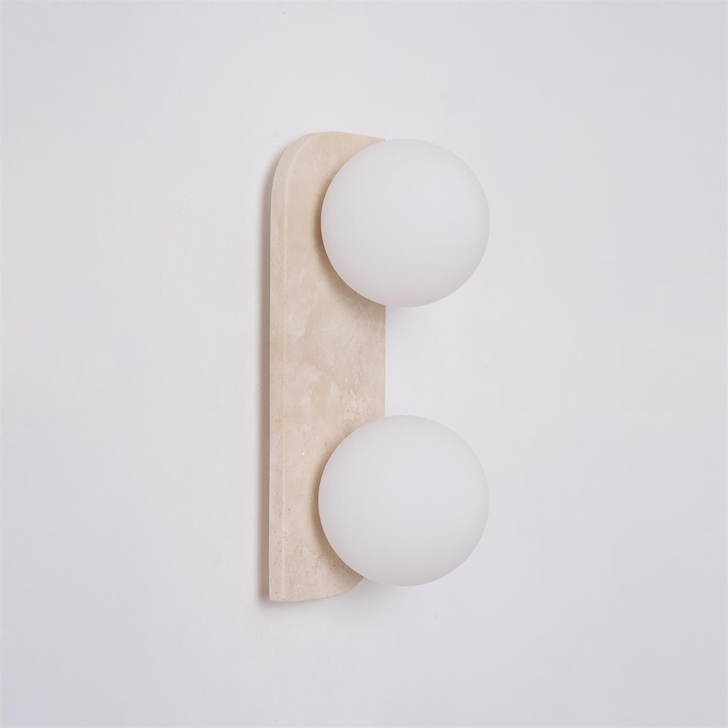Wall Lamp Travertine Glass G9 Beige Living Room Hallway Bathroom Minimalist Japandi Ambient Lighting | Thomler