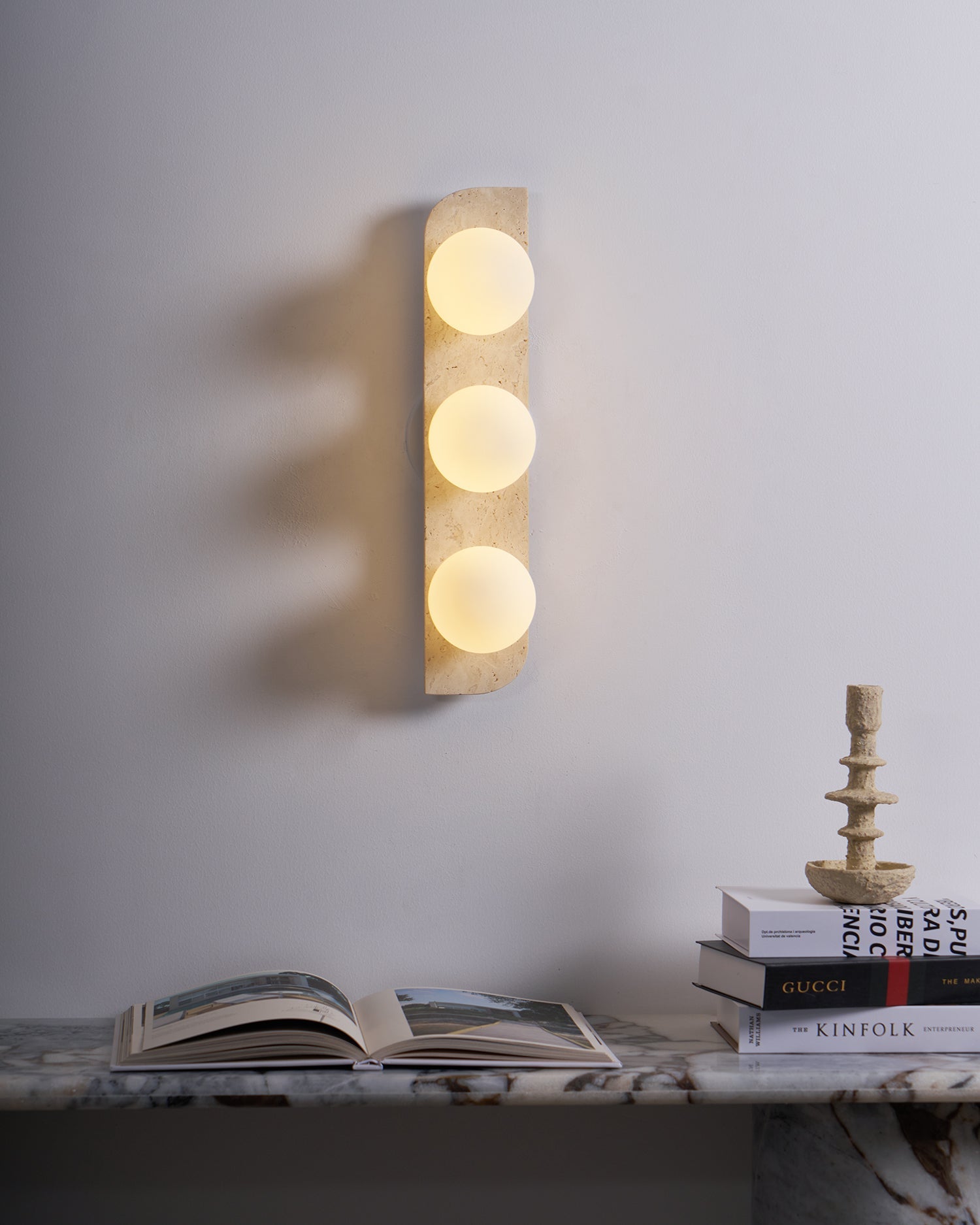 Wall Lamp Travertine Stone 7W G9 7 in Indoor Bathroom Hallway Lighting Fixture Modern Minimalist Design | Thomler