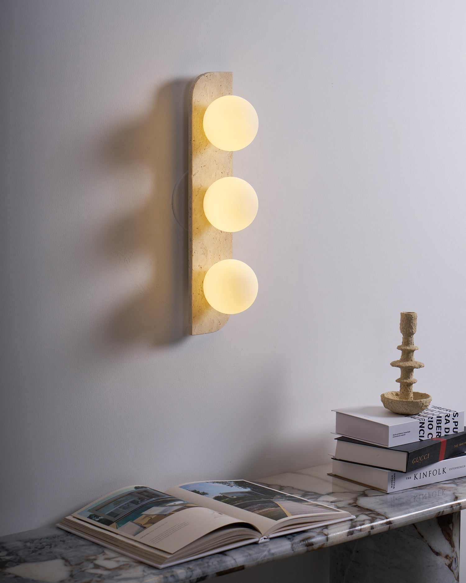 Wall Lamp Travertine Stone 7W G9 7 in Indoor Bathroom Hallway Lighting Fixture Modern Minimalist Design | Thomler
