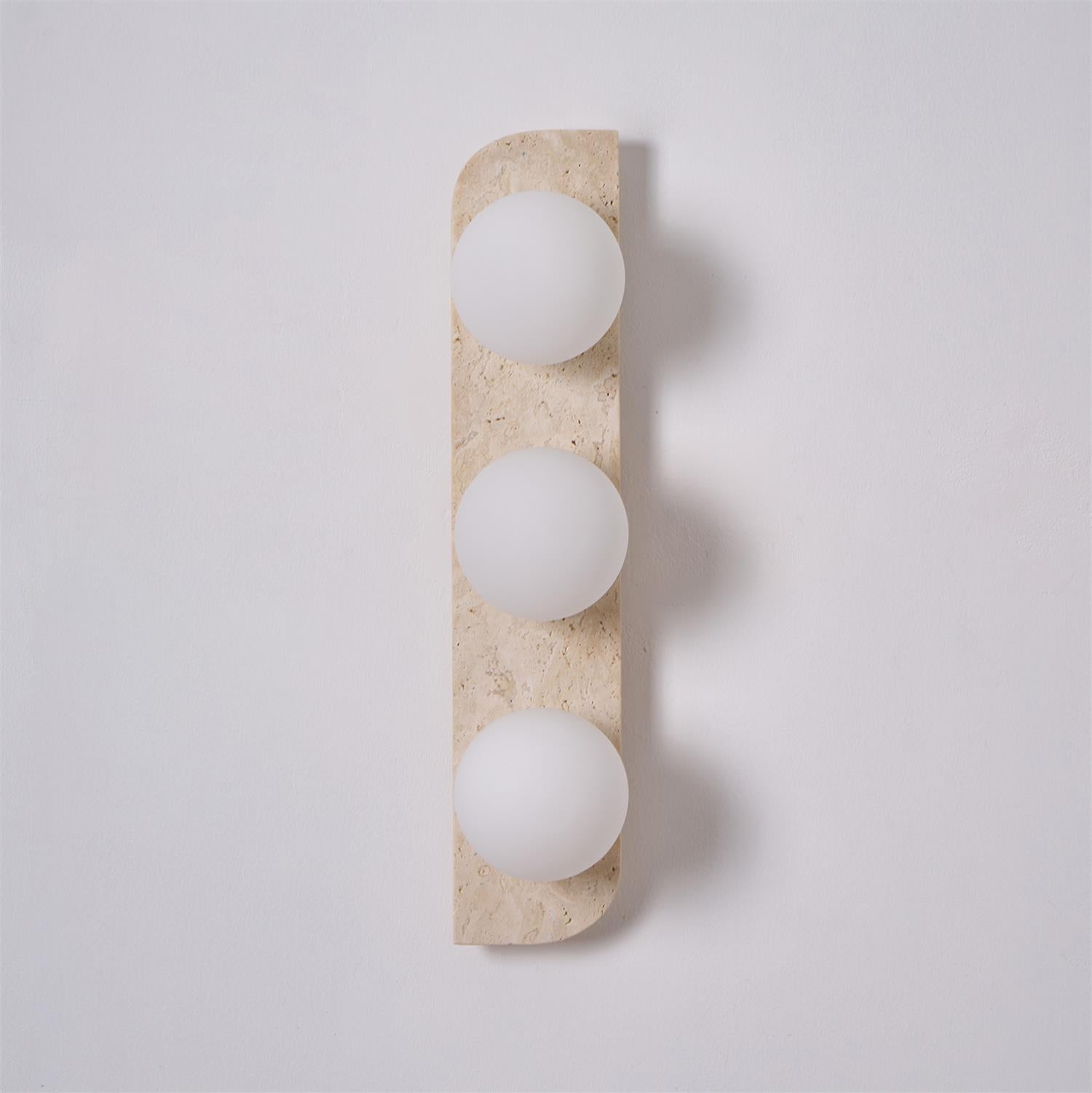 Wall Lamp Travertine Glass G9 Beige Living Room Hallway Bathroom Minimalist Japandi Ambient Lighting | Thomler