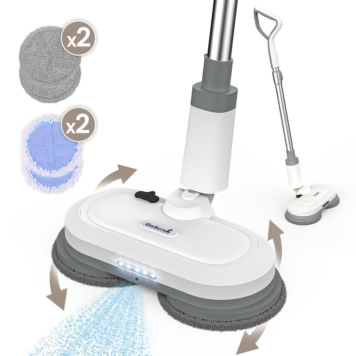 Rechargeable Electric Floor Cleaner with Built-In Solution Dispenser & Glide Motion | Thomler