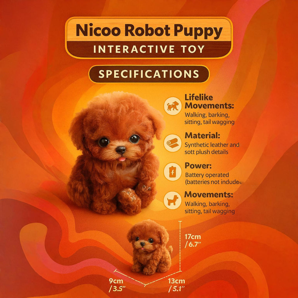 Electronic Pet Dog Toy for Kids – Touch & Sound Activated Robo Companion with Moving Tail & Barking Sounds | Thomler