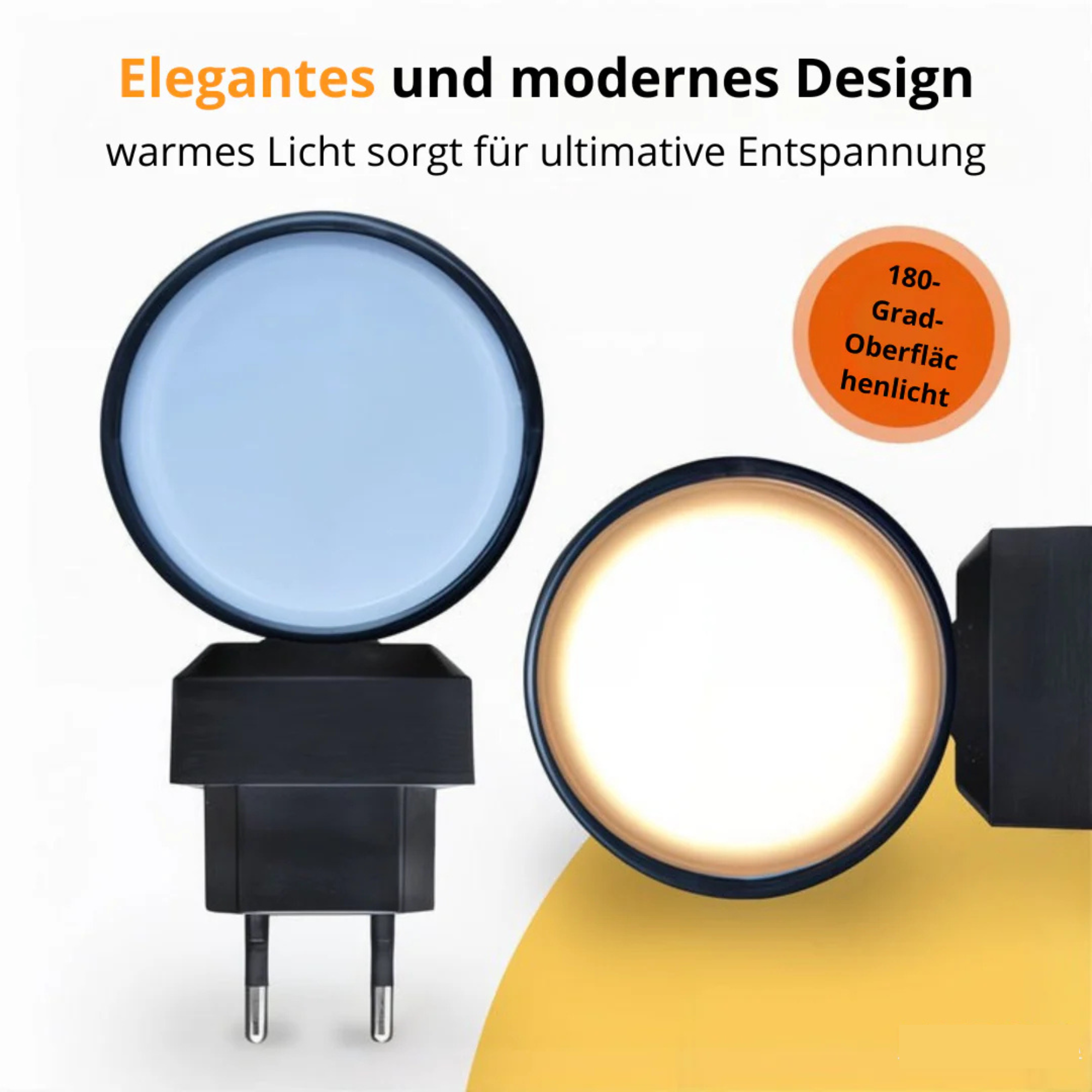 Plug-In Night Light with Dimmable LED & Auto Sensor | Bauhaus-Inspired Wall Accent | Adjustable Brightness for Bedroom, Hallway, Bathroom | Thomler