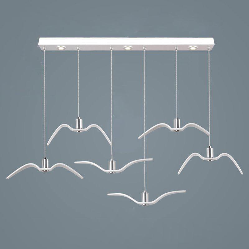 Pendant Light Resin LED 40.0 cm Black Dining Room Bird Ceiling Hanging Lamp Adjustable Cable Modern Scandinavian | Thomler