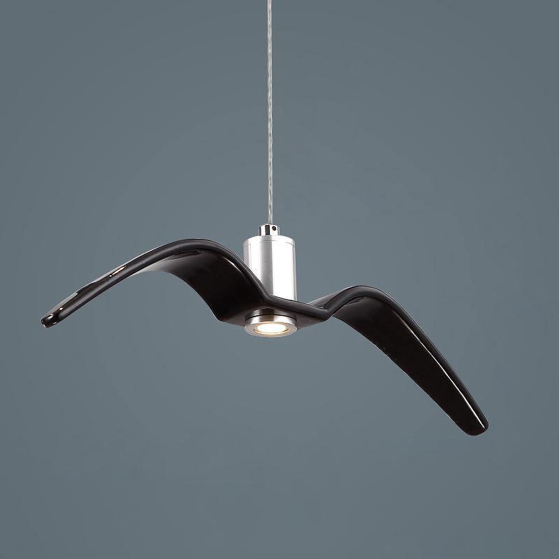 Pendant Light Resin LED 40.0 cm Black Dining Room Bird Ceiling Hanging Lamp Adjustable Cable Modern Scandinavian | Thomler