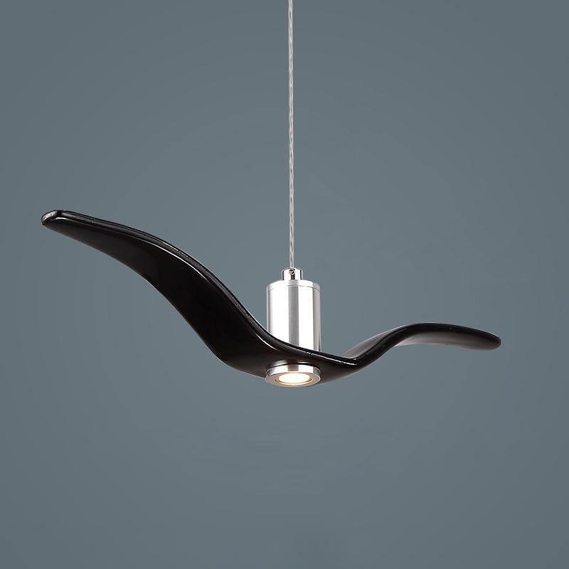 Pendant Light Resin LED 40.0 cm Black Dining Room Bird Ceiling Hanging Lamp Adjustable Cable Modern Scandinavian | Thomler